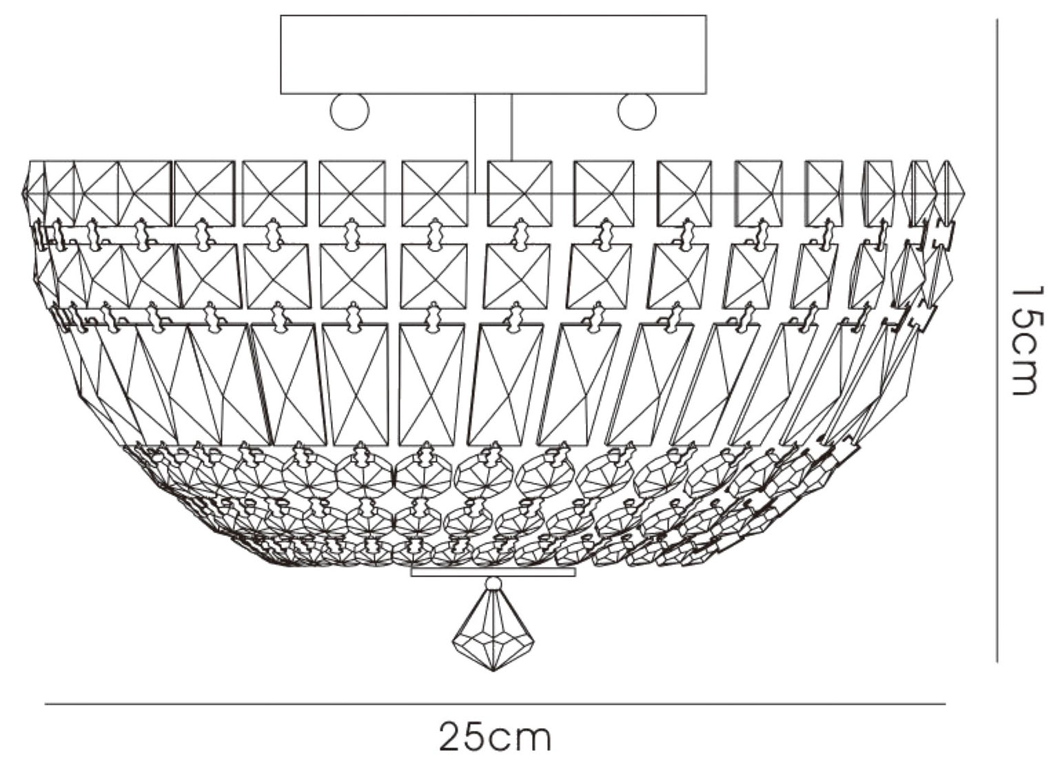 Georgina Crystal Ceiling Lights Diyas Flush Crystal Fittings
